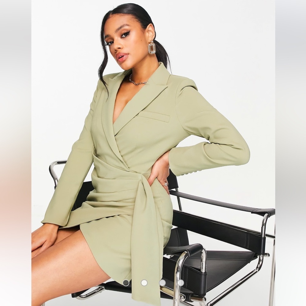 Lavish Alice wrap blazer dress in pistachio